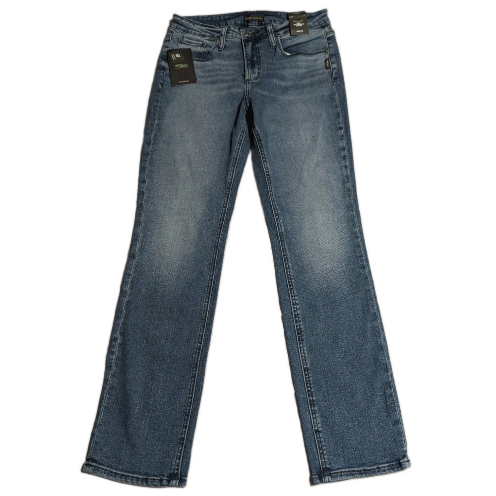 Silver Jeans Co Beau Girlfriend Jeans Womens 28x28 Mid Rise Stretch Indigo NWT